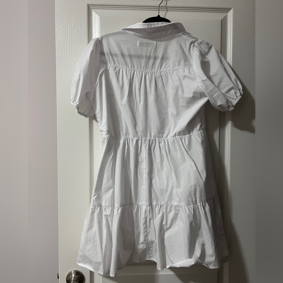 Abercrombie & Fitch Easy-Waist Puff Sleeve Poplin Shirt Dress White size S - Picture 4 of 5